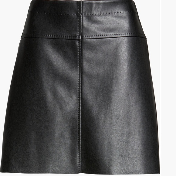 Max Studio Black Faux Leather Mini Skirt - Picture 2 of 5
